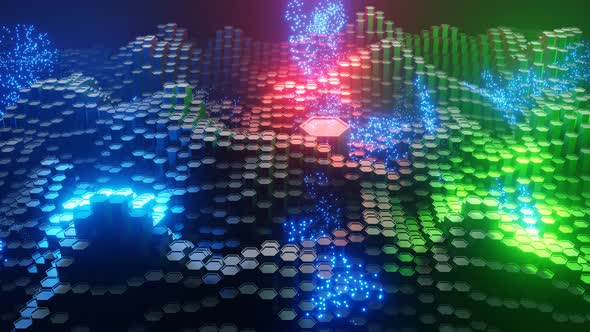 Hi-Tech Hexagons | Colorful hexagons background alt