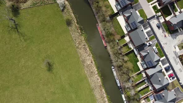 Brand New Housing Estate By Canal Bird's-Eye View Aerial Overhead Grand Union Lapworth Warwickshire