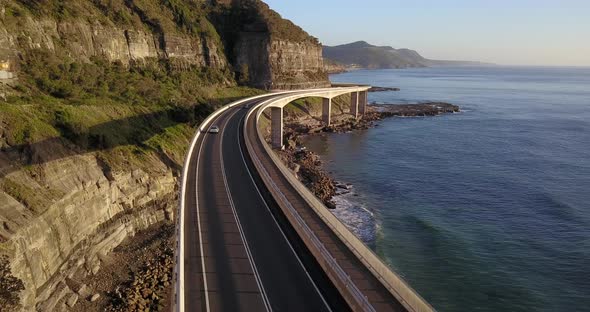 Sea Cliff Bridge Cars Driving