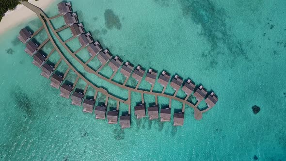 Aerial drone abstract of seashore beach voyage by clear water with sand background alt
