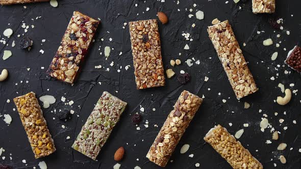 Homemade Gluten Free Granola Bars with Mixed Nuts Seeds Dried Fruits alt