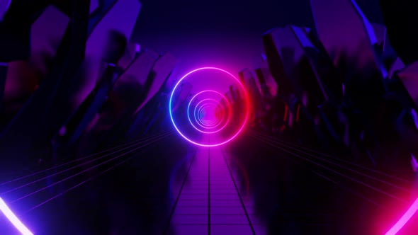 Dark neon abstract background alt