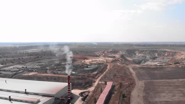 Brickworks plant and giant clay quarry alt