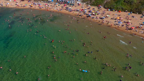 Aerial view of Kisirkaya beach at the Black Sea coast, Istanbul, Turkey. alt