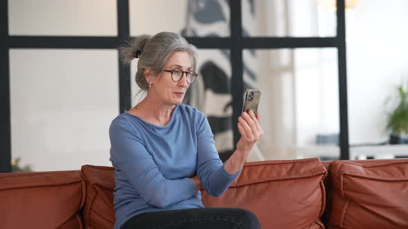 Shooting of Senior Woman Talking on Smartphone