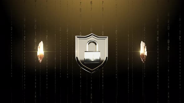 Set 6-12 Rotating CYBERSECURITY Icon Background 4K