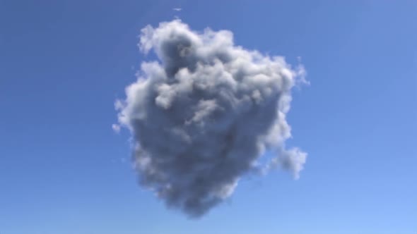 3D Animation Of A Live Cloud In Blue Background