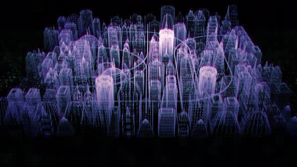 Futuristic Holographic City Head Up Display Screen 04 alt