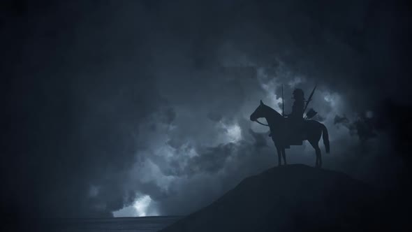 Japanese Samurai Warrior On A Stormy Day alt