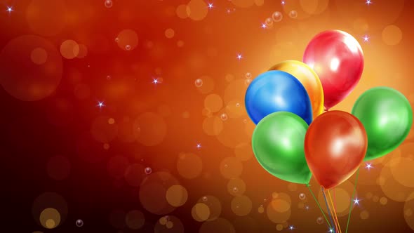 Flying Colorful Balloons Background