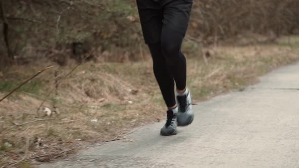 Marathon Runner Sport Jog. Running Man Healthy Lifestyle. Runner Fit Athlete Leg Jogging Exercise. alt