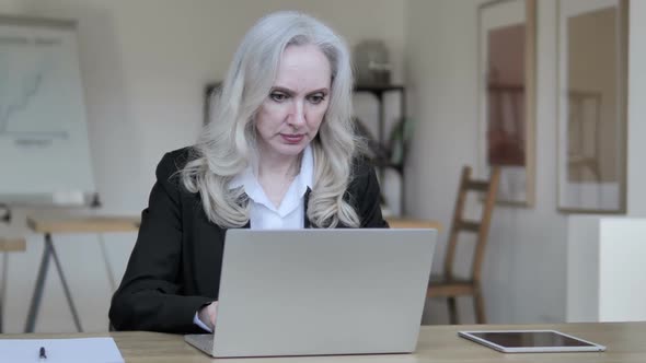 Senior Businesswoman Working on Laptop alt