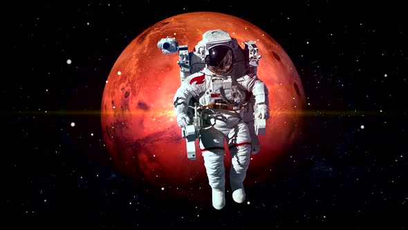 Astronaut On Mars Orbit