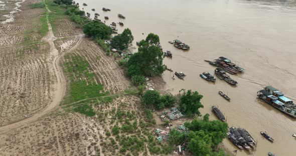 Aerial footage of landscape after flood in Guangdong,China alt