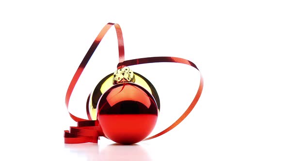 Two Shiny Christmas Baubles Looping alt