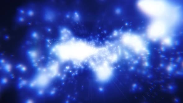 Blue Glow Particles Background 4K