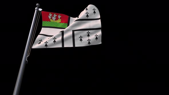 Flag Of Nantes City (France) With Alpha Channel 4K alt