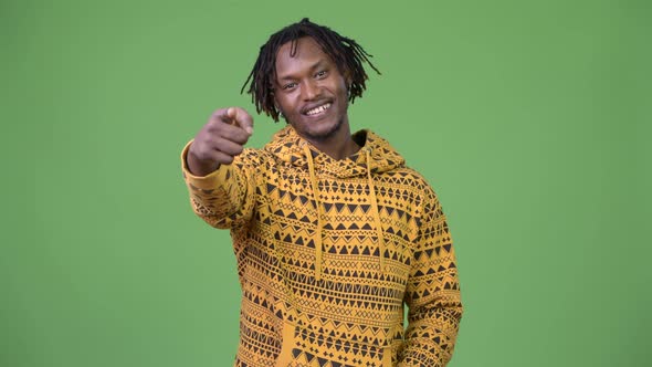 Young Handsome African Man Pointing at Camera alt