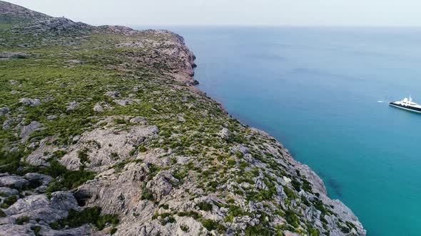 Aerial View of Boat at Seashore