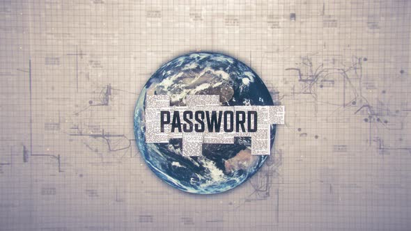 Password Text Animation with Earth Background