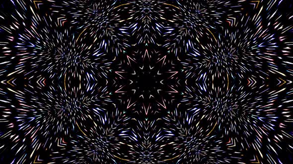 abstract lines colorful light shining round shape in center, black background alt