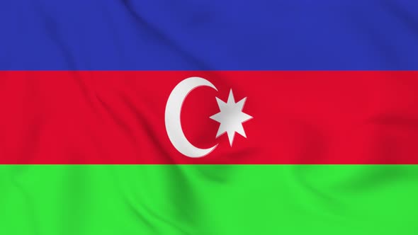 Azerbaijan flag seamless closeup waving animation. Vd 1972