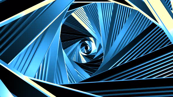 Triangular Spiral Twisted Corridor Geometric Spinning Background Seamless Loop alt