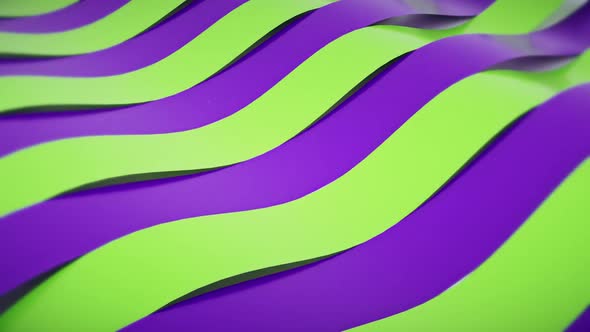 3d Wavy Band Surface Purple Green