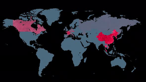 Corona virus map disease spreading animation