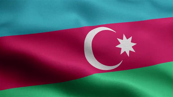 Azerbaijan Flag Seamless Closeup Waving Animation alt