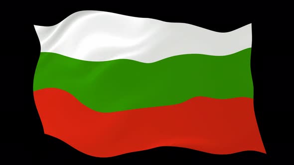 Bulgaria Flag Waving Animated Black Background alt