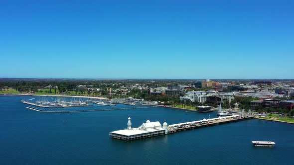 AERIAL Geelong City Waterfront With Cunningham Pier And Marina alt
