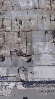 Vertical Video of a Destroyed Shopping Mall During the War in Bucha Ukraine alt