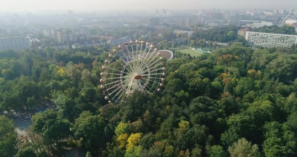 Ferris Wheel in Amusement City Park of Minsk City