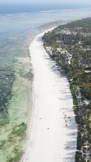 Tanzania  Vertical Video of the Ocean Near the Coast of Zanzibar Slow Motion alt