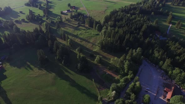 Aerial view of houses in the nature