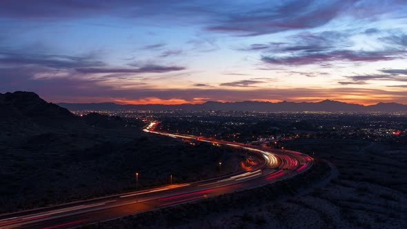 Phoenix, Arizona Freeway Sunset
