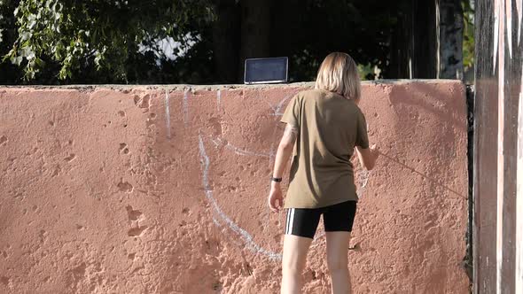 Artistic Painting of Walls on the Street. Graffiti. alt