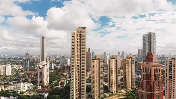 Aerial View Of The Financial District In Mumbai. Modern City High Rise Skyscraper Buildings. alt
