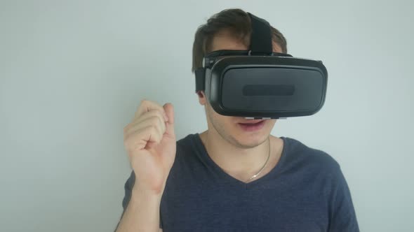 Man In A Helmet Of Virtual Reality Dances