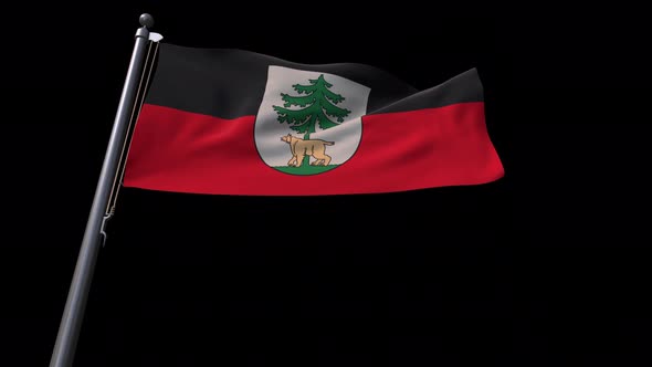 Flag Of Jēkabpils City (Latvia)  With Alpha Channel 4K alt