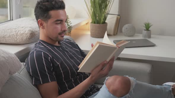 Enjoying Reading Curious Man Home Rest Handsome alt