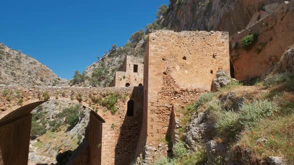 Riuns of Katholiko Monastery, Chania Region on Crete Island, Greece alt