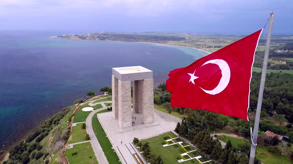 Passing The Çanakkale Martyrdom Flag