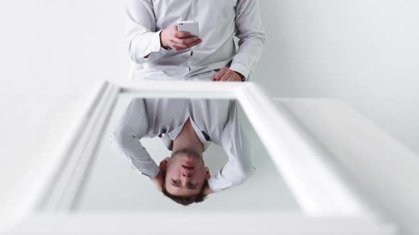 Phone Dependency Cyberbullying Problem Man Mirror alt