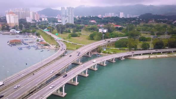 Penang Bridge Drone Shot 