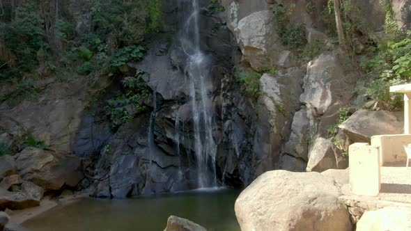 Breathtaking Waterfall And Natural Attraction In Remote Mexican Village. Cascada De Yelapa In Jalisc alt