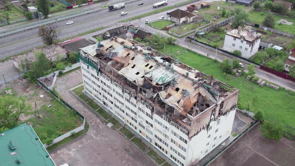 War in Ukraine  Destroyed Building in Stoyanka Bucha District alt