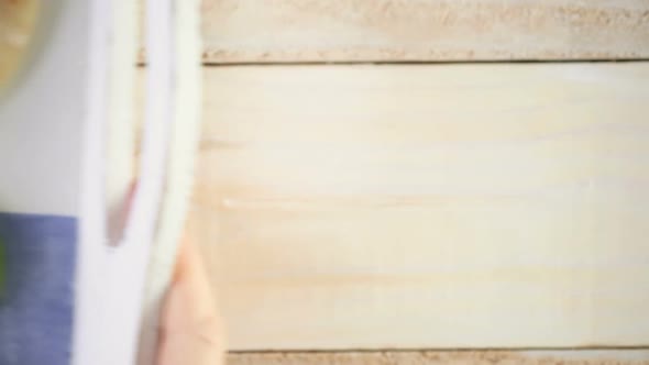 Fresh chipotle shrimp tacos with cotija cheese on a white corn tortillas. alt