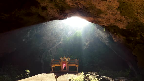 Sun Shines on King's Rama V Pavilion in Phraya Nakhon Cave. Khao Sam Roi Yot National Park, Thailand alt
